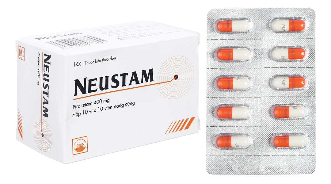 Neustam 400mg trị chóng mặt, giật rung cơ (10 vỉ x 10 viên) - 