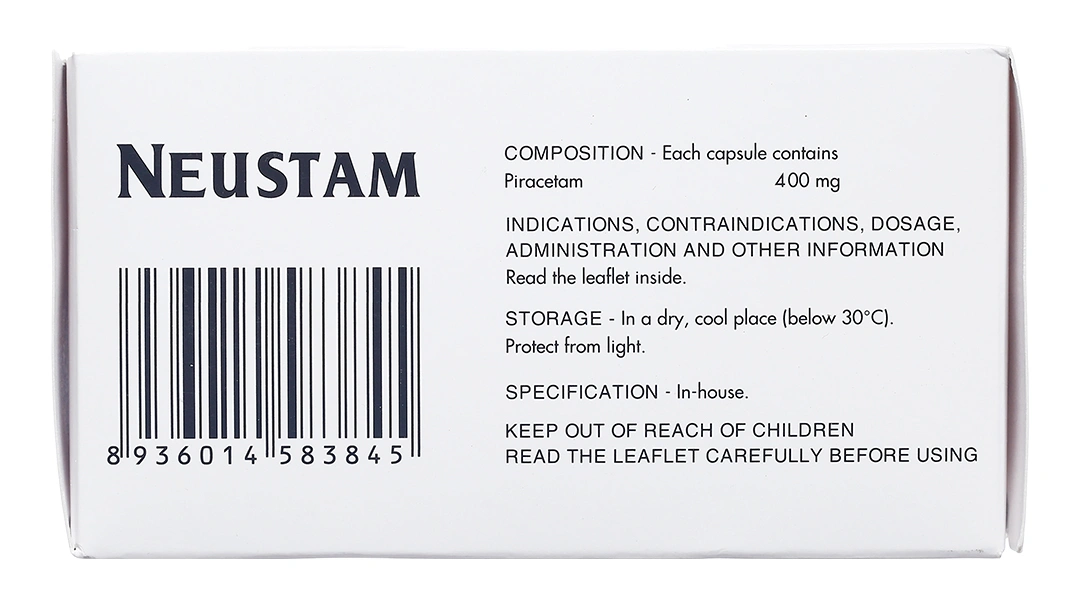 Neustam 400mg trị chóng mặt, giật rung cơ (10 vỉ x 10 viên) - 3