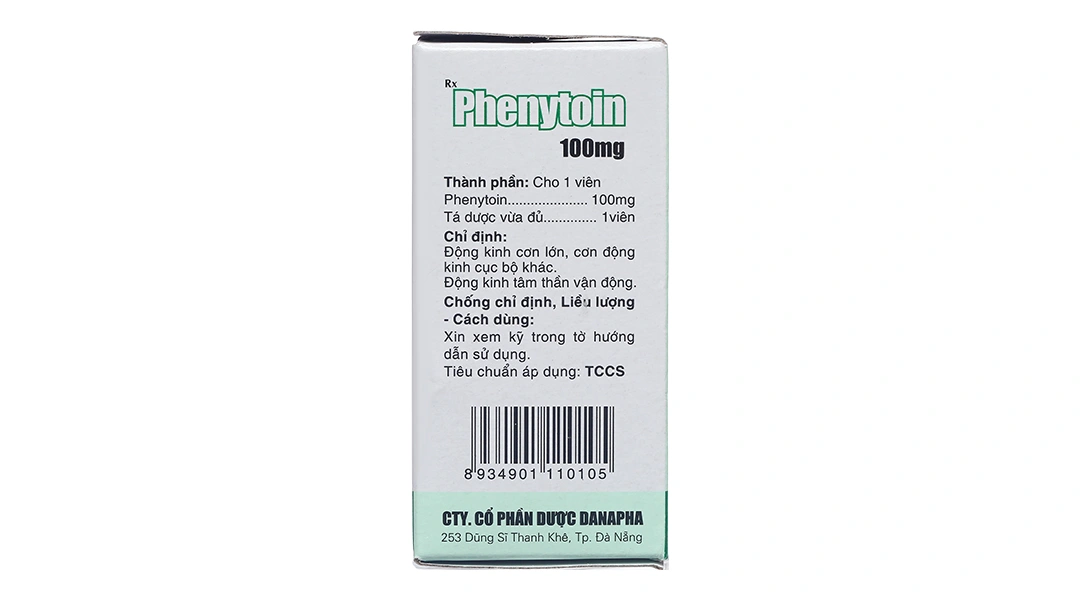 Phenytoin Danapha 100mg điều trị động kinh lọ 100 viên - 2