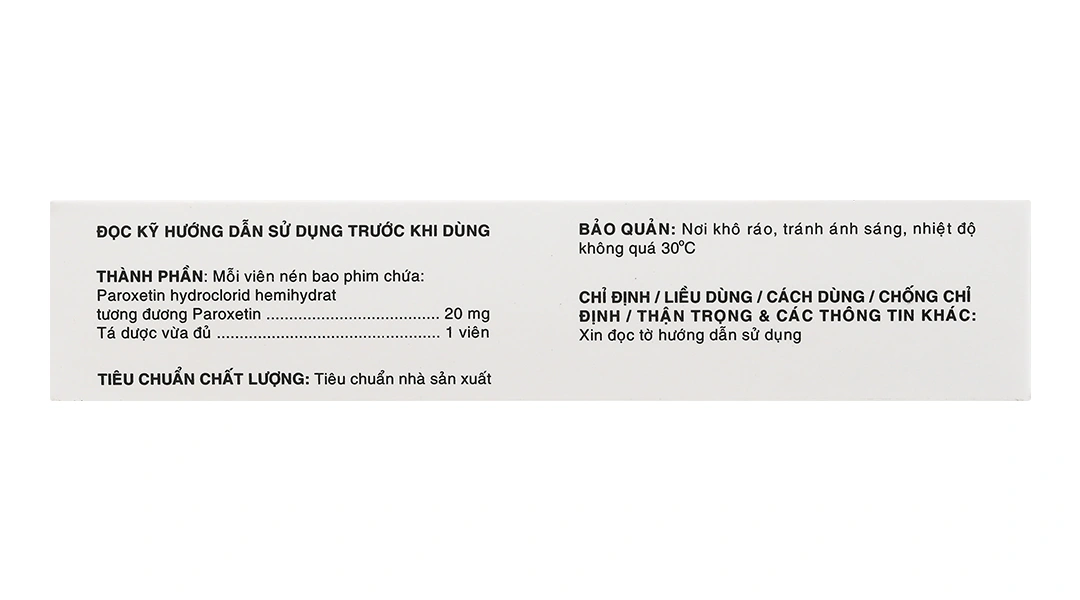 Parokey 20mg trị trầm cảm, rối loạn lo âu (3 vỉ x 10 viên) - 3