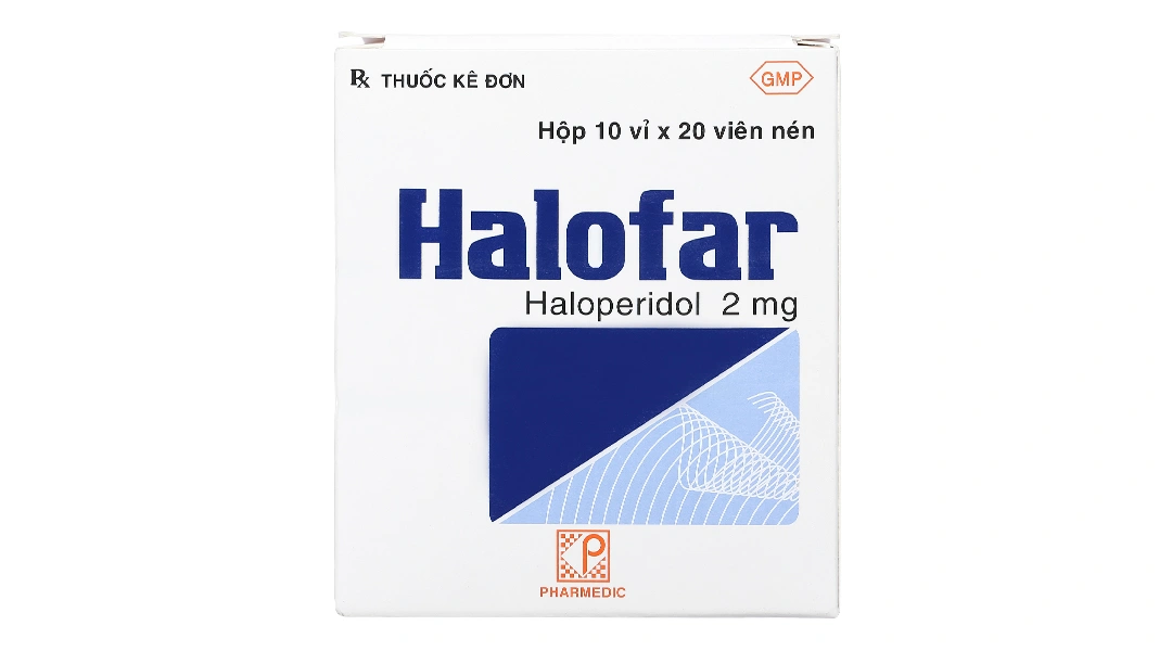 Halofar 2mg trị các biểu hiện rối loạn tâm thần (10 vỉ x 20 viên) - 1