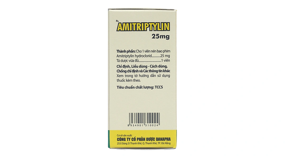 Amitriptylin Danapha 25mg điều trị trầm cảm lọ 100 viên - 2