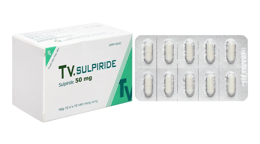 TV. Sulpiride 50mg trị chứng rối loạn tâm thần phân liệt (10 vỉ x 10 viên) - 