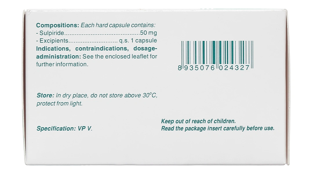 TV. Sulpiride 50mg trị chứng rối loạn tâm thần phân liệt (10 vỉ x 10 viên) - 3