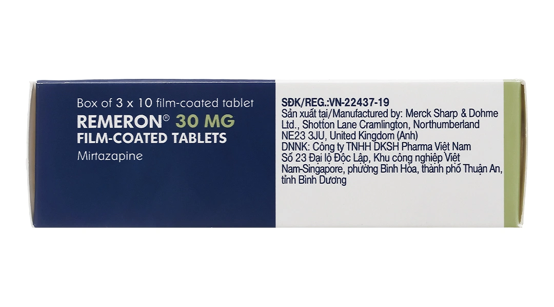 Remeron 30mg trị các đợt trầm cảm nặng (3 vỉ x 10 viên) - 3