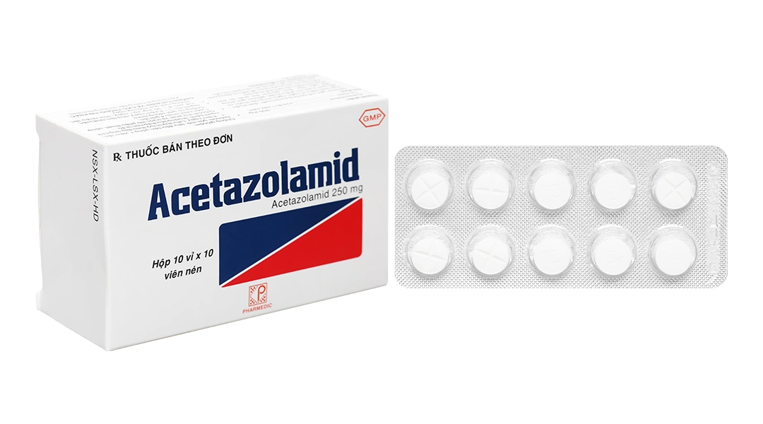 Acetazolamid Pharmedic 250mg trị glôcôm, động kinh nhẹ (10 vỉ x 10 viên) - 