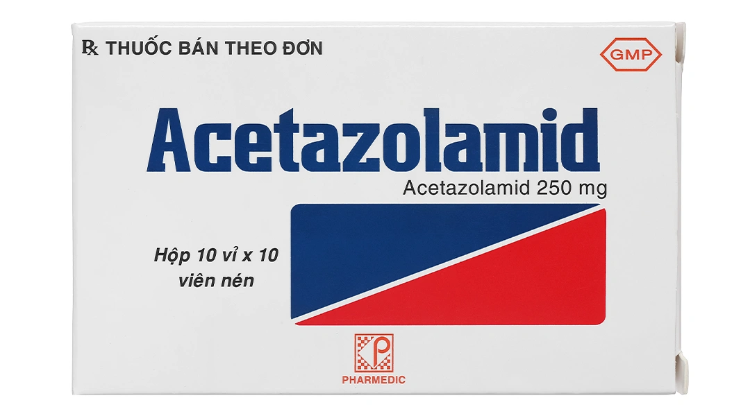 Acetazolamid Pharmedic 250mg trị glôcôm, động kinh nhẹ (10 vỉ x 10 viên) - 1