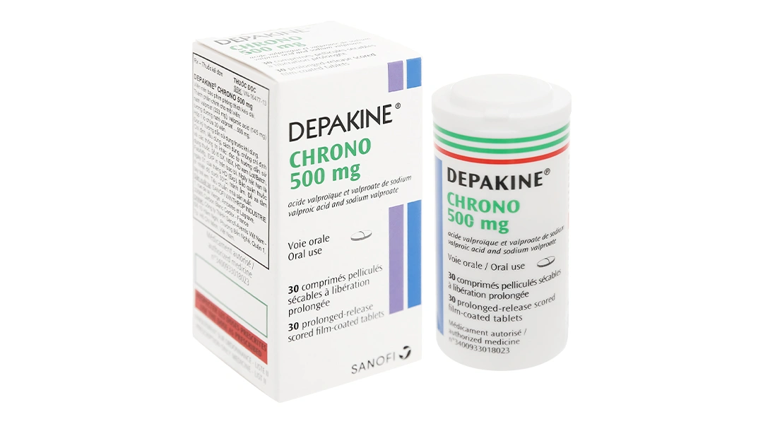 Depakine Chrono 500mg trị các thể động kinh, dự phòng hưng cảm lọ 30 viên - 9