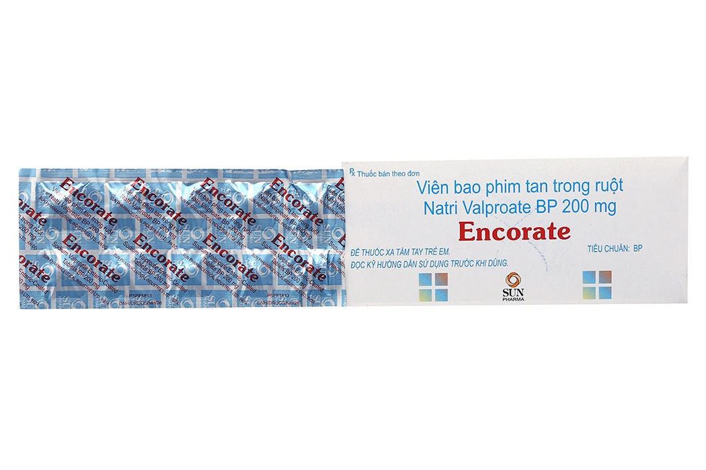 Encorate 200mg trị động kinh, rối loạn lưỡng cực (10 vỉ x 10 viên) - 