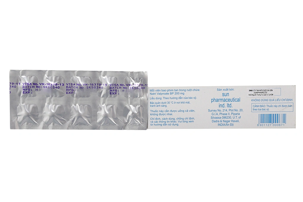Encorate 200mg trị động kinh, rối loạn lưỡng cực (10 vỉ x 10 viên) - 1