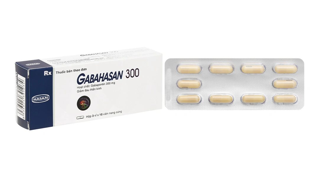 Gabahasan 300 trị động kinh, đau dây thần kinh (3 vỉ x 10 viên) - 