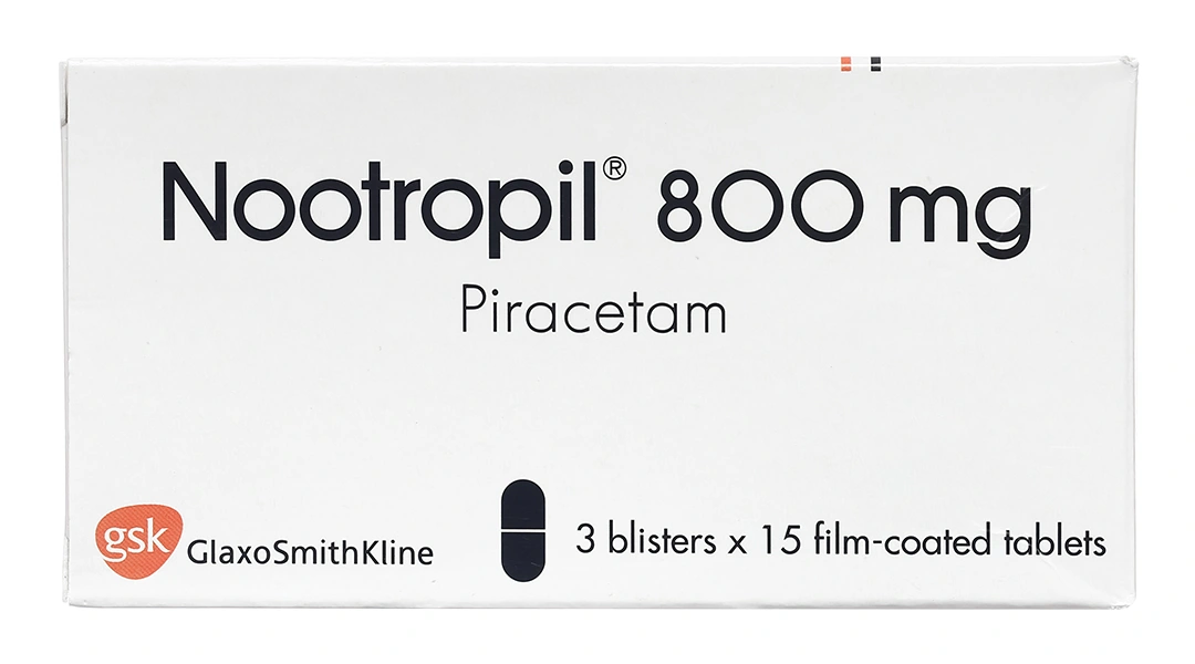 Nootropil 800mg trị chóng mặt, rung giật cơ, giảm trí nhớ (3 vỉ x 15 viên) - 1