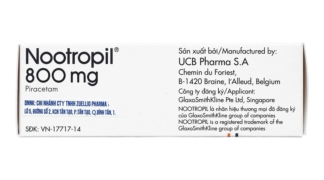 Nootropil 800mg trị chóng mặt, rung giật cơ, giảm trí nhớ (3 vỉ x 15 viên) - 2