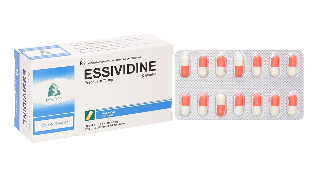 Essividine 75mg điều trị động kinh, rối loạn lo âu (4 vỉ x 14 viên) - 