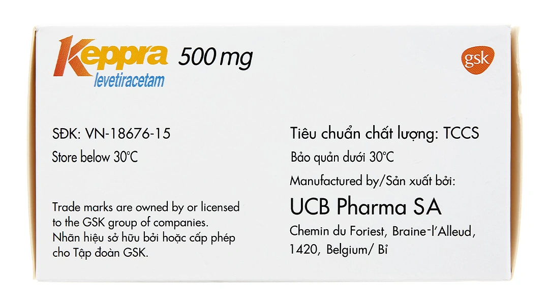 Keppra 500mg trị các cơn động kinh (6 vỉ x 10 viên) - 3