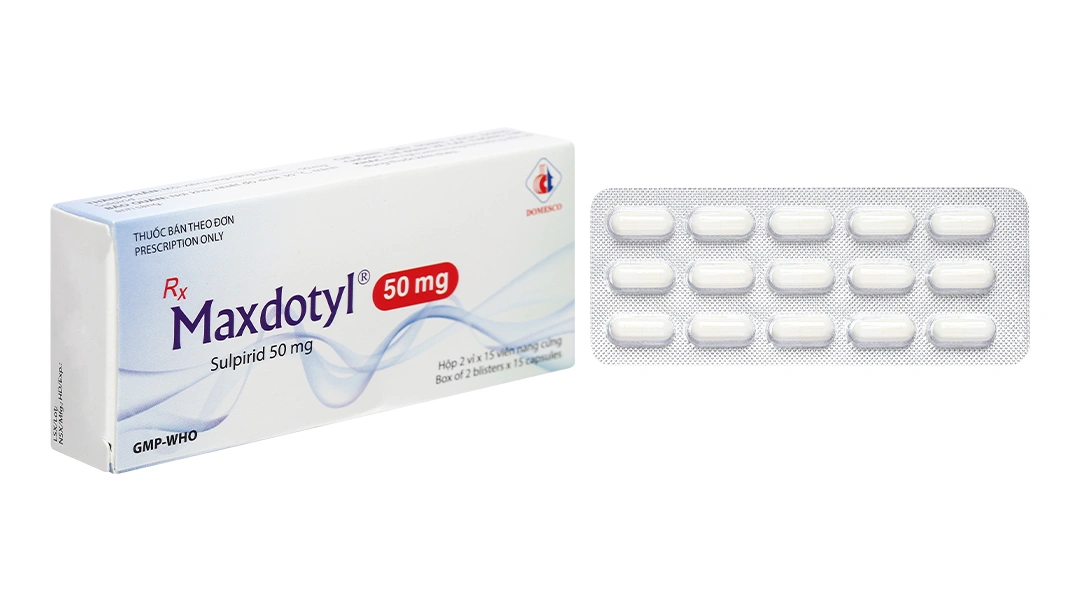 Maxdotyl 50mg trị rối loạn hành vi, rối loạn lo âu (2 vỉ x 15 viên) - 