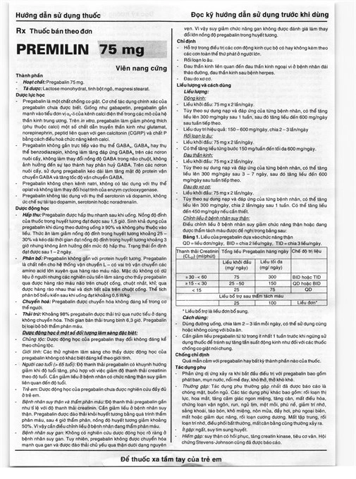 Premilin 75mg trị động kinh, đau dây thần kinh (3 vỉ x 10 viên) - 3