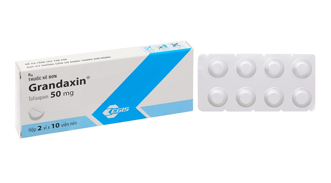 Grandaxin 50mg trị rối loạn tâm thần (2 vỉ x 10 viên) - 