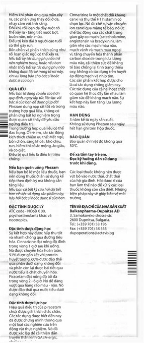 Phezam 400/25mg trị tổn thương tiền đình, chống say xe (6 vỉ x 10 viên) - 5