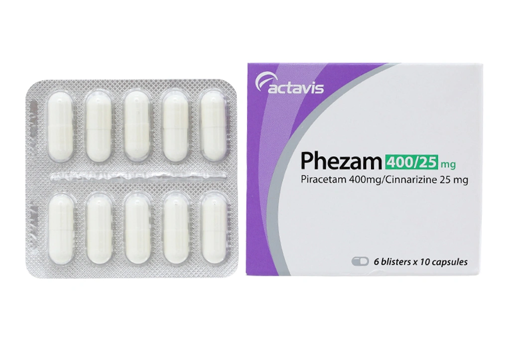 Phezam 400/25mg trị tổn thương tiền đình, chống say xe (6 vỉ x 10 viên) - 1
