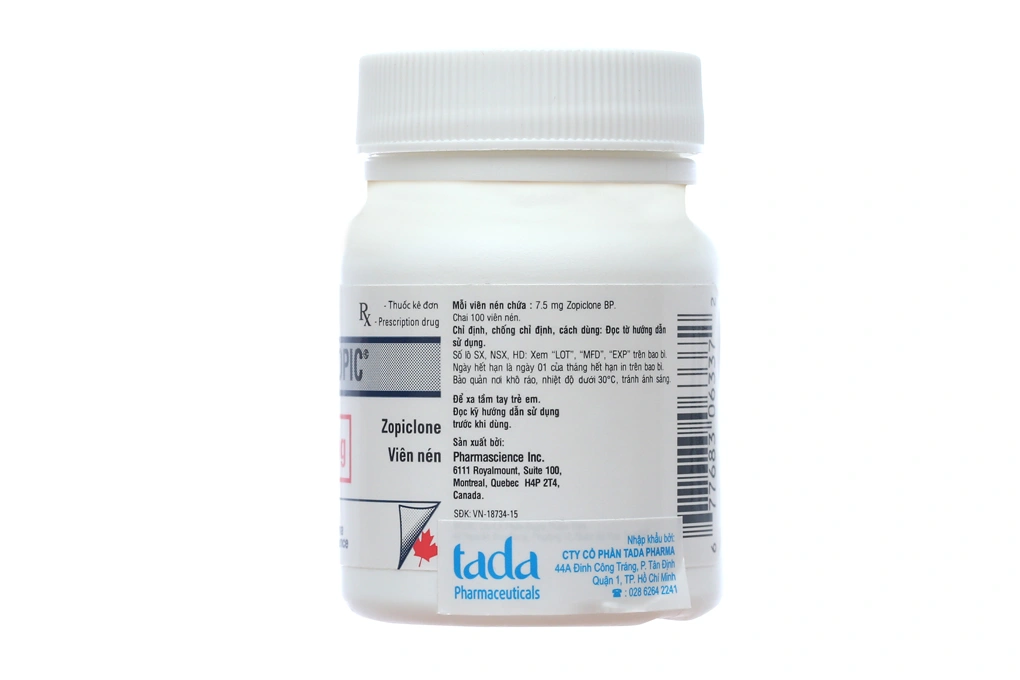 Phamzopic 7.5mg trị rối loạn giấc ngủ lọ 100 viên - 2