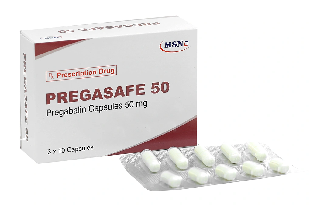 Pregasafe 50 trị động kinh, đau dây thần kinh (3 vỉ x 10 viên) - 