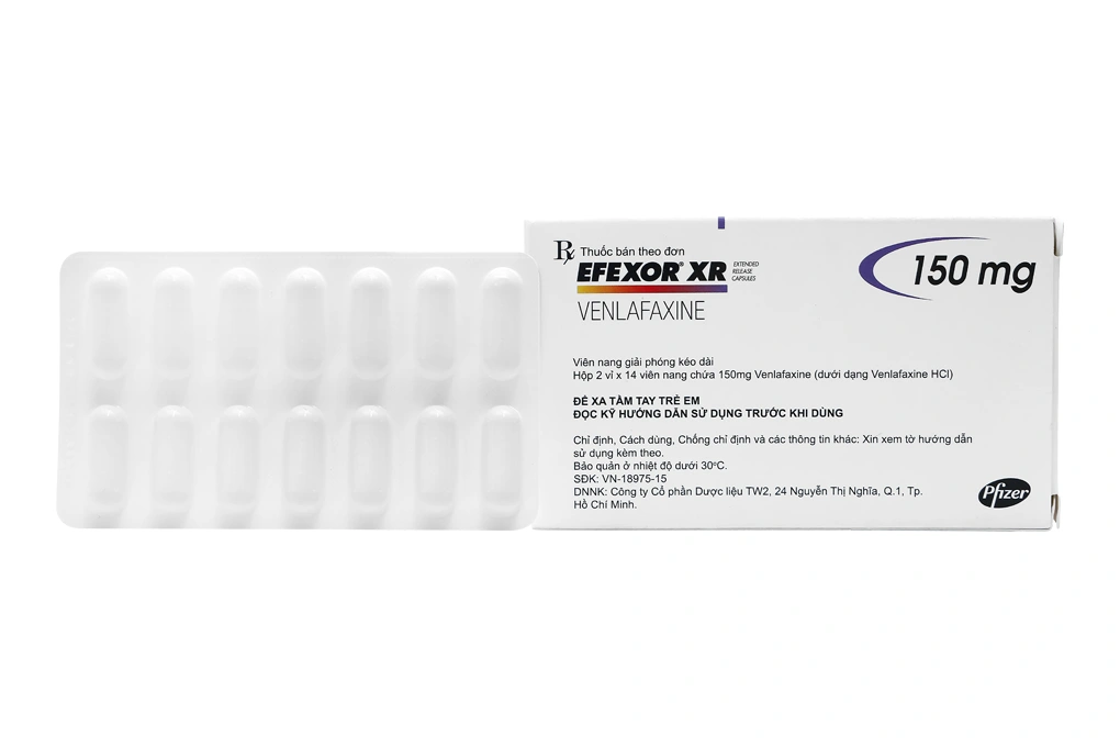 Efexor XR 150mg trị trầm cảm, rối loạn lo âu (2 vỉ x 14 viên) - 