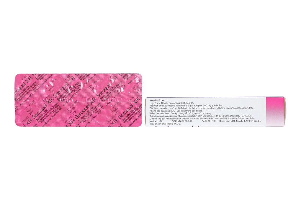 Seroquel XR 200mg trị tâm thần phân liệt, rối loạn lưỡng cực (3 vỉ x 10 viên) - 1