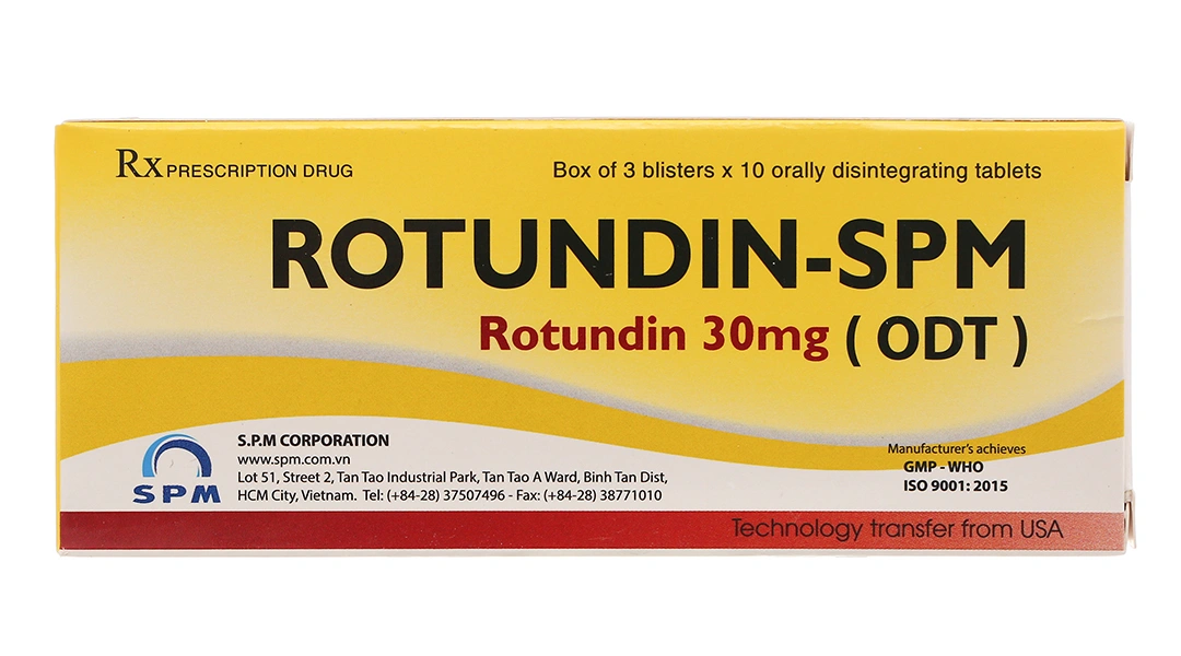 Rotundin-SPM 30mg giúp giảm lo âu, căng thẳng (3 vỉ x 10 viên) - 1
