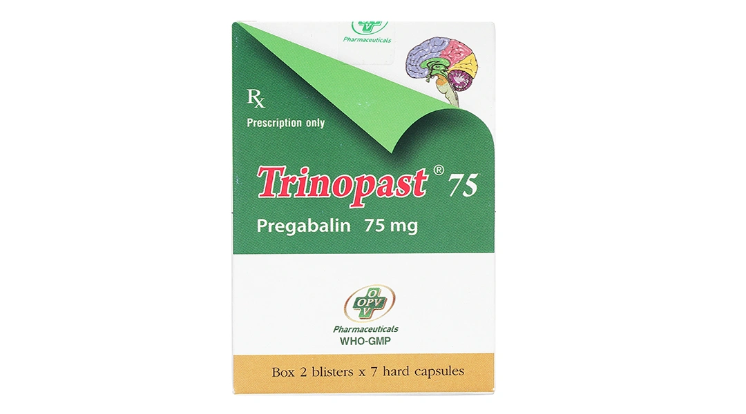 Trinopast 75 trị động kinh, đau dây thần kinh (2 vỉ x 7 viên) - 1