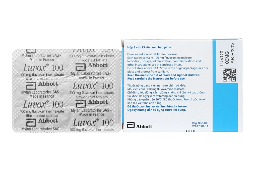 Luvox 100mg trị trầm cảm, rối loạn xung lực cưỡng bức ám ảnh (2 vỉ x 15 viên) - 1