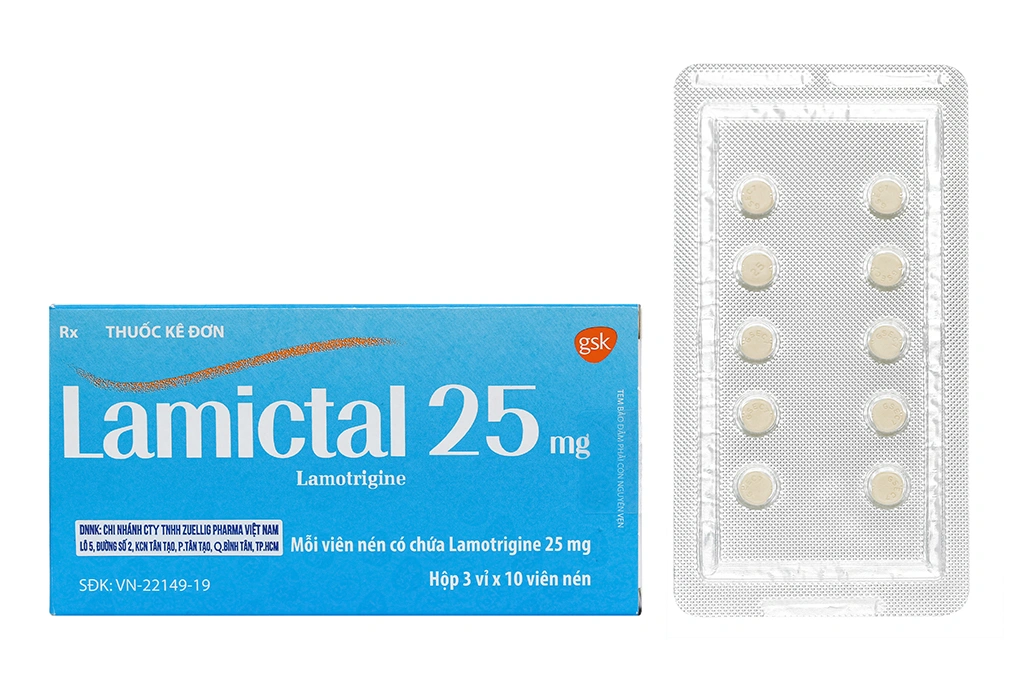 Lamictal 25mg trị động kinh, rối loạn lưỡng cực (3 vỉ x 10 viên) - 