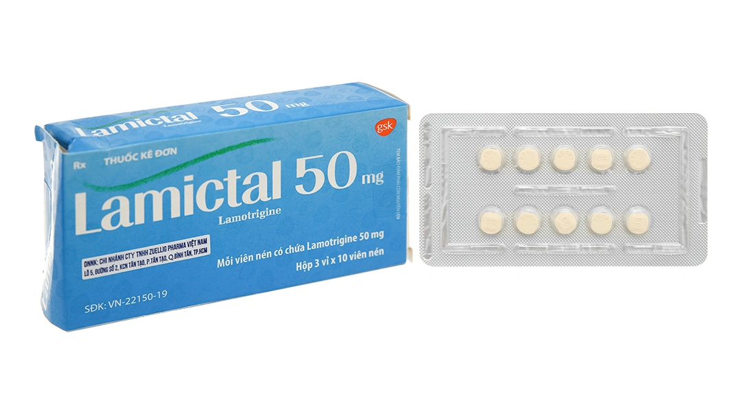 Lamictal 50mg trị động kinh, rối loạn lưỡng cực (3 vỉ x 10 viên) - 