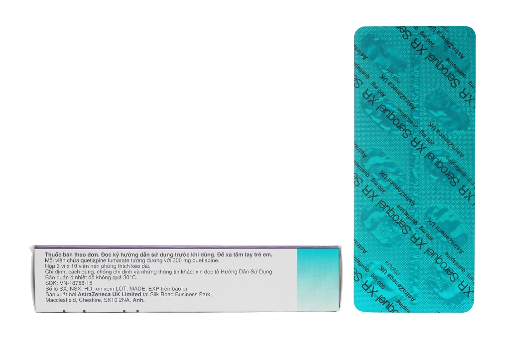 Seroquel XR 300mg trị tâm thần phân liệt, rối loạn lưỡng cực (3 vỉ x 10 viên) - 1