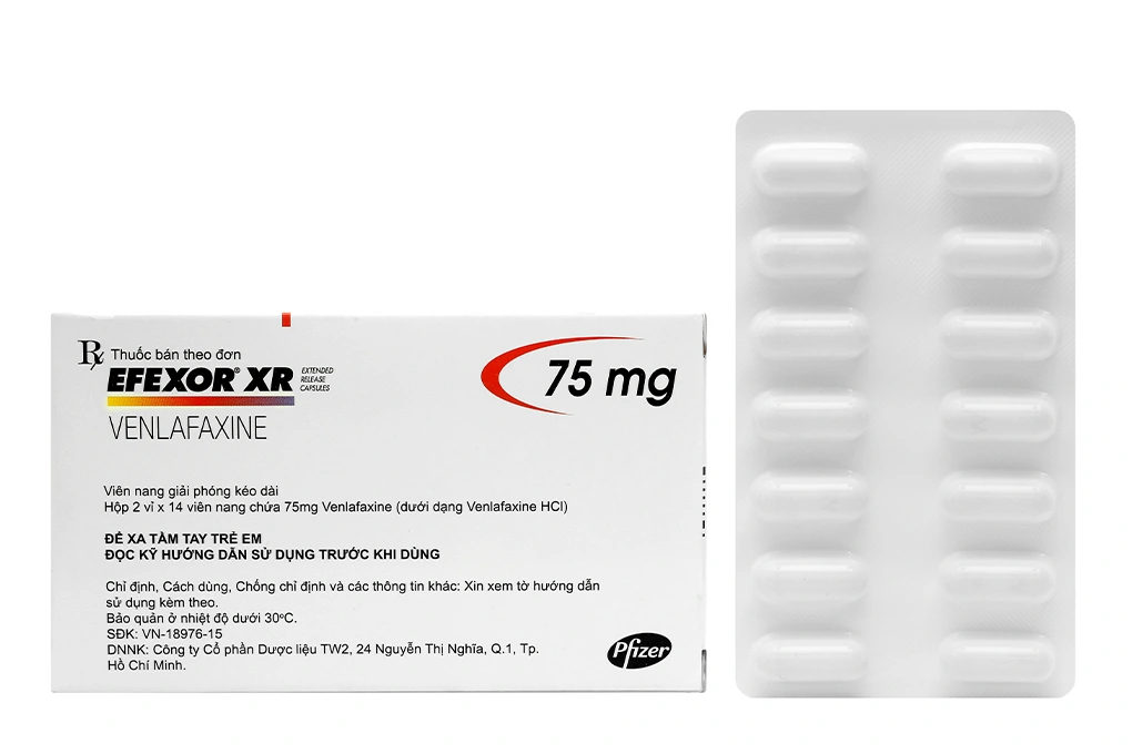 Efexor XR 75mg trị trầm cảm, rối loạn lo âu (2 vỉ x 14 viên) - 