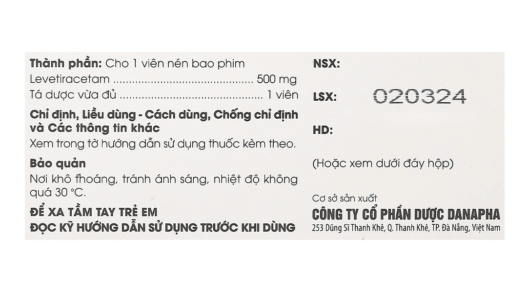 Levpiram 500mg điều trị động kinh (5 vỉ x 10 viên) - 5