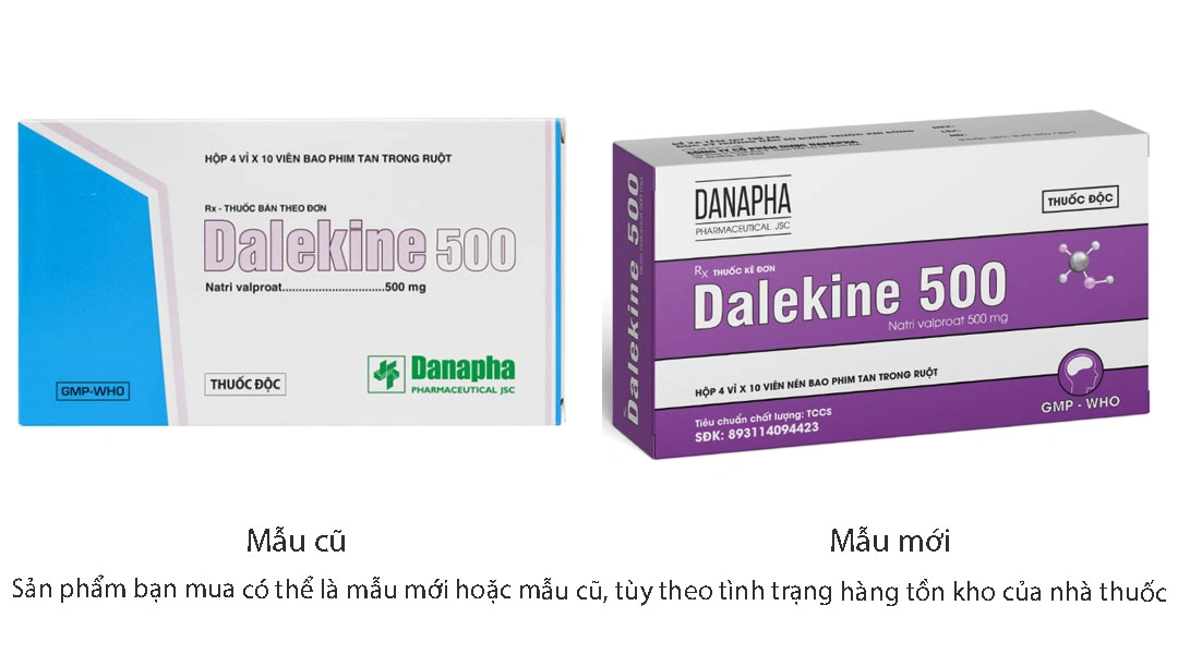 Dalekine 500 trị động kinh (4 vỉ x 10 viên) - 