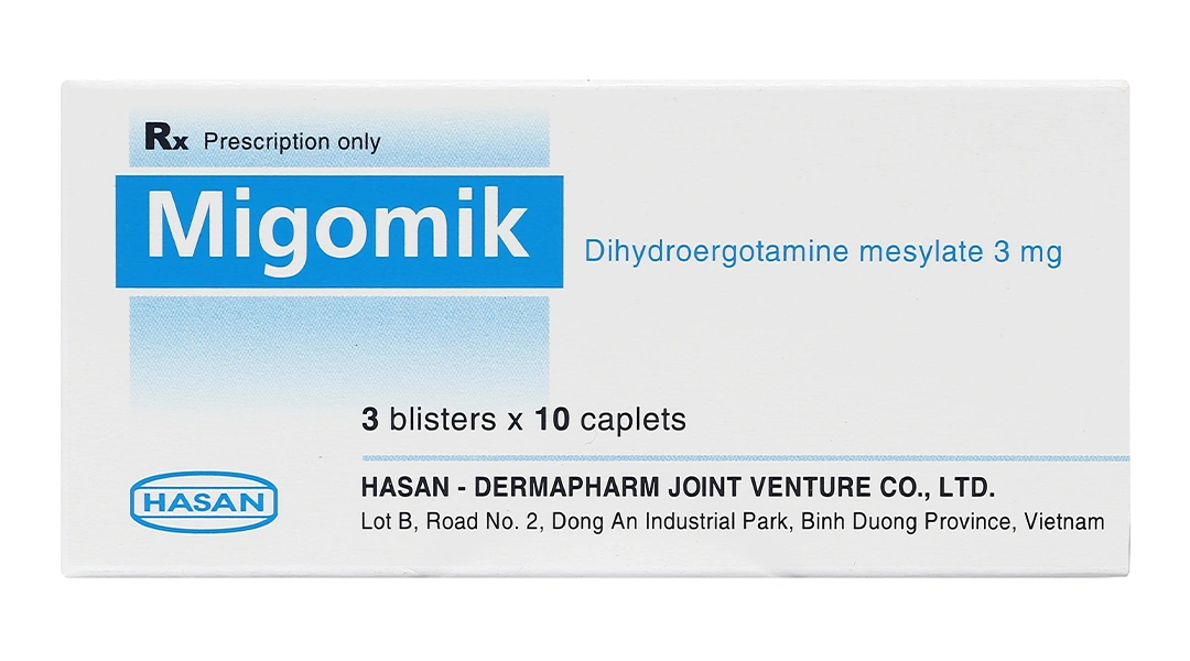 Migomik 3mg trị rối loạn tuần hoàn thế đứng, giảm huyết áp (3 vỉ x 10 viên) - 1