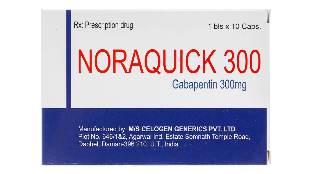 Noraquick 300 trị động kinh, đau dây thần kinh (1 vỉ x 10 viên) - 1