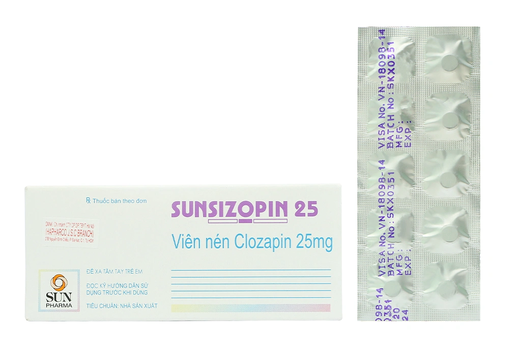 Sunsizopin 25 trị chứng tâm thần phân liệt (5 vỉ x 10 viên) - 1