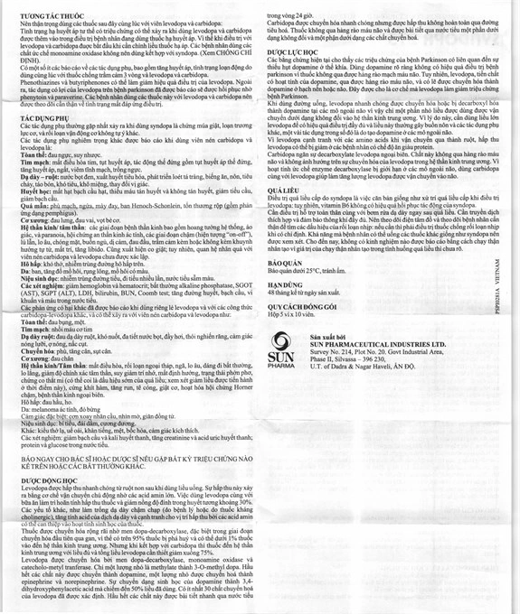 Syndopa 275 trị Parkinson (5 vỉ x 10 viên) - 6