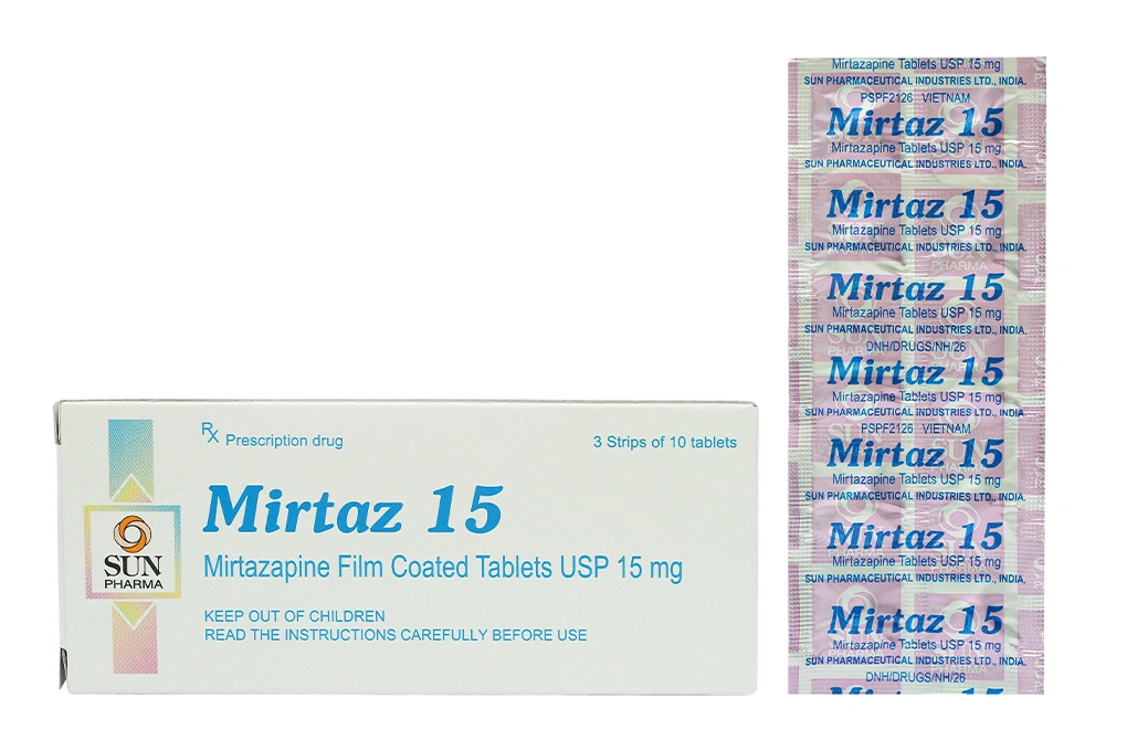 Mirtaz 15 trị chứng trầm cảm (3 vỉ x 10 viên) - 