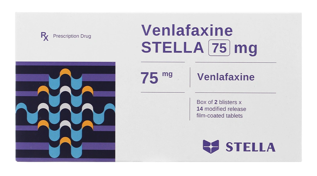 Venlafaxine Stella 75mg trị trầm cảm (2 vỉ x 14 viên) - 1