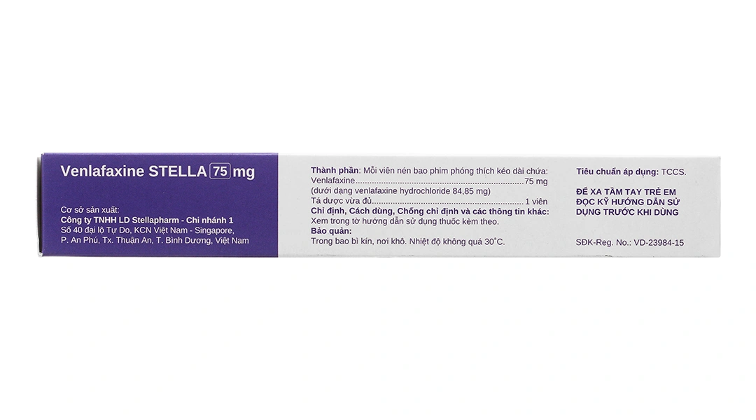 Venlafaxine Stella 75mg trị trầm cảm (2 vỉ x 14 viên) - 2