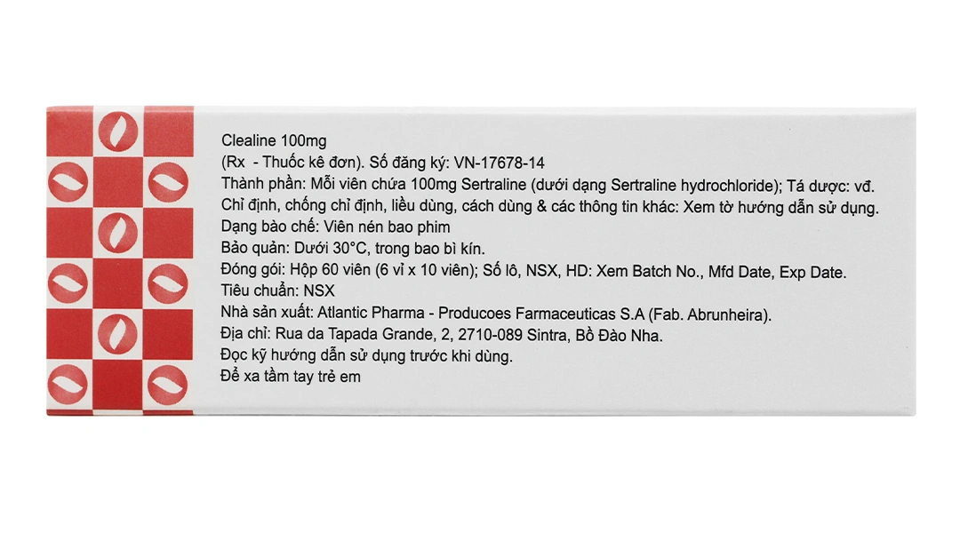 Clealine 100mg trị triệu chứng trầm cảm (6 vỉ x 10 viên) - 1
