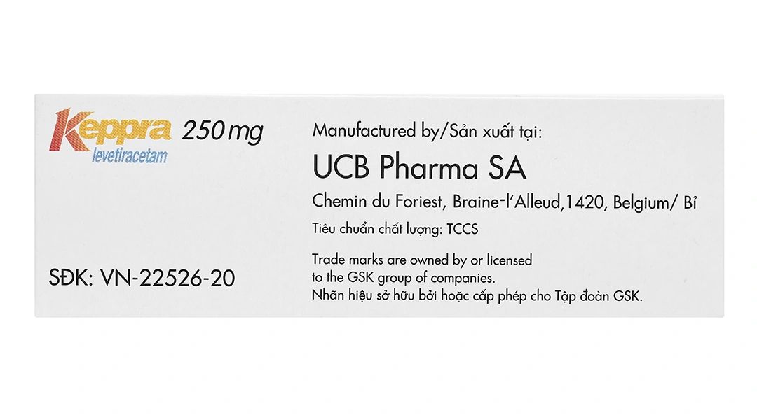 Keppra 250mg trị các cơn động kinh (3 vỉ x 10 viên) - 2