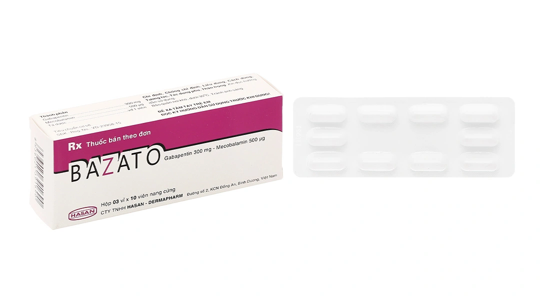 Bazato trị các triệu chứng đau thần kinh (3 vỉ x 10 viên) - 