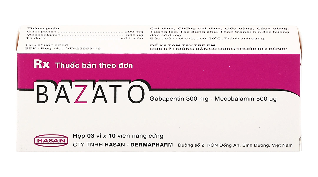 Bazato trị các triệu chứng đau thần kinh (3 vỉ x 10 viên) - 1