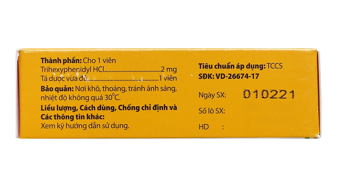 Danapha-Trihex 2 trị Parkinson (5 vỉ x 20 viên) - 2