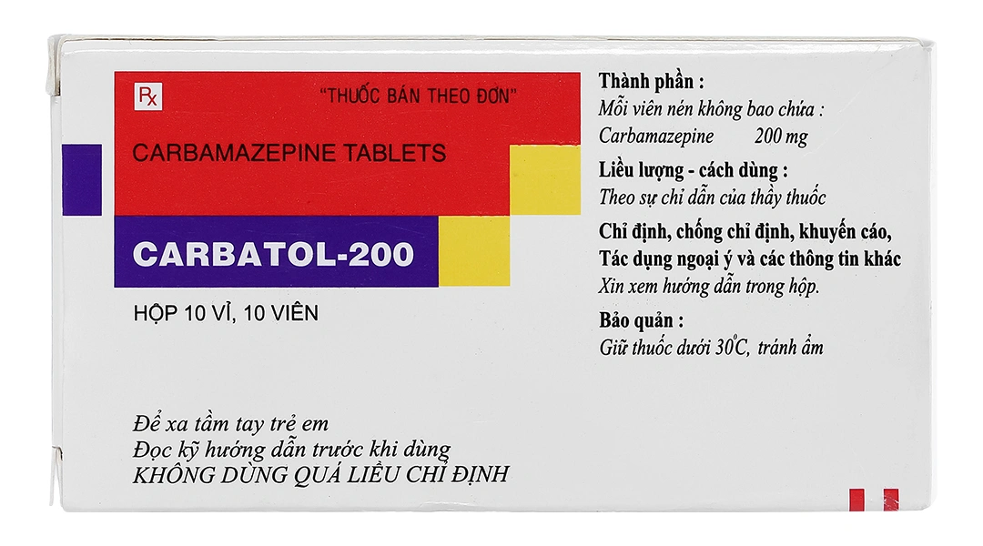 Carbatol-200 trị động kinh (10 vỉ x 10 viên) - 1